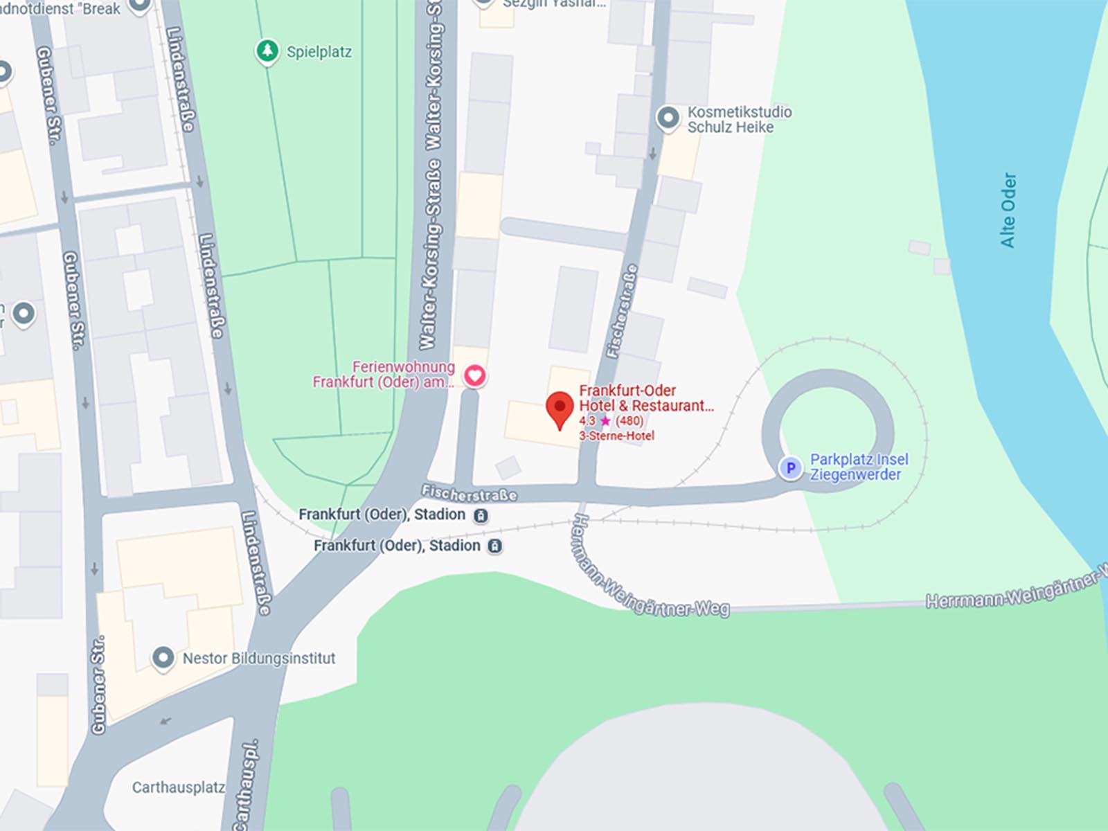 Hotel & Restaurant Zur Alten Oder Frankfurt auf Google Maps